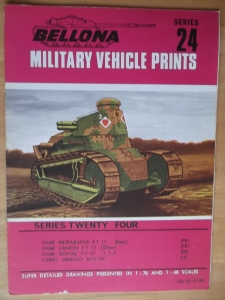 BELLONA VEHICLE PRINTS  SERIES 24 CHAR MITRAILLEUR CANON   SIGNAL FT17 CARRO M11/39